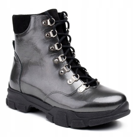 Marco Shoes 1349B Marco Leder-Sportstiefel grau 1