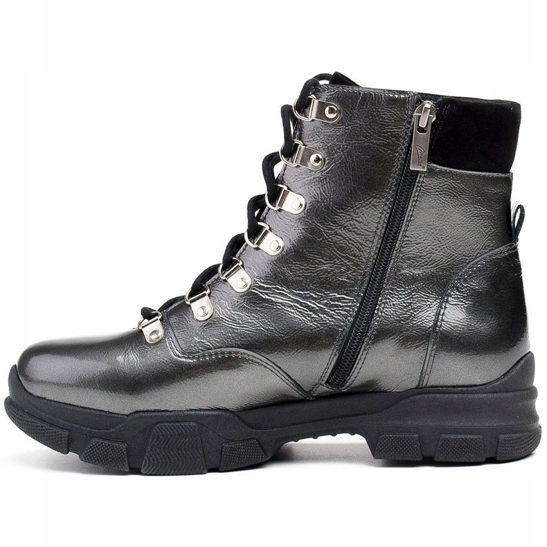 Marco Shoes 1349B Marco Leder-Sportstiefel grau 2
