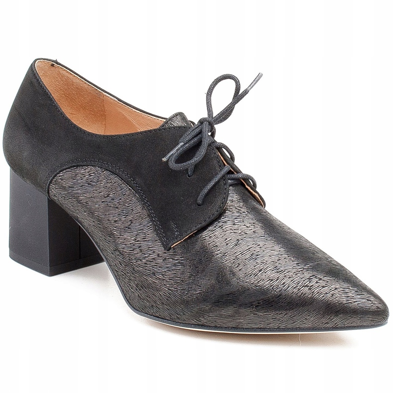 Marco Shoes Schwarze Schnürschuhe 1248P aus Wildleder mit Muster 1