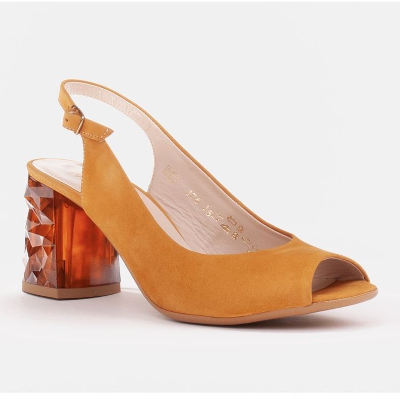 Marco Shoes Ledersandalen gelb mit 3D 1517P Absatz 1