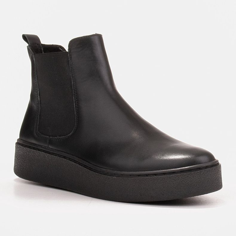 Marco Shoes Niedrige Stiefel aus weichem Naturleder schwarz 1