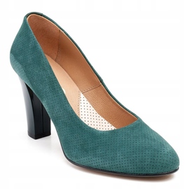 Marco Shoes Grüne 777P Pumps aus einzigartigem Wildleder mit 3D-Punkten 1