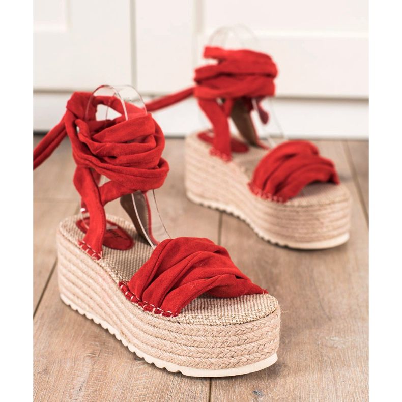 Seastar Gebundene Sandalen auf einer hohen Plattform rot 1