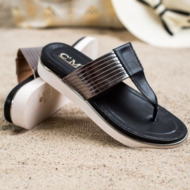 Cm Paris Bequeme Flip-Flops aus Öko-Leder schwarz 1