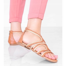 Velvet Night camel Damensandalen braun golden 1