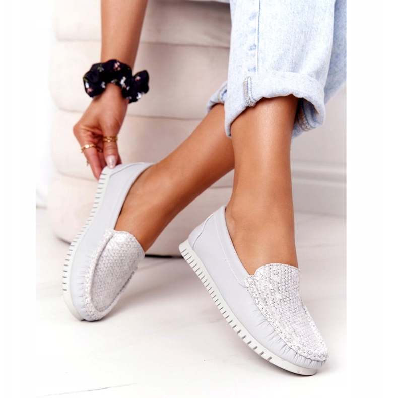 Damen Leder Loafer S.Barski 97630 Grau 1