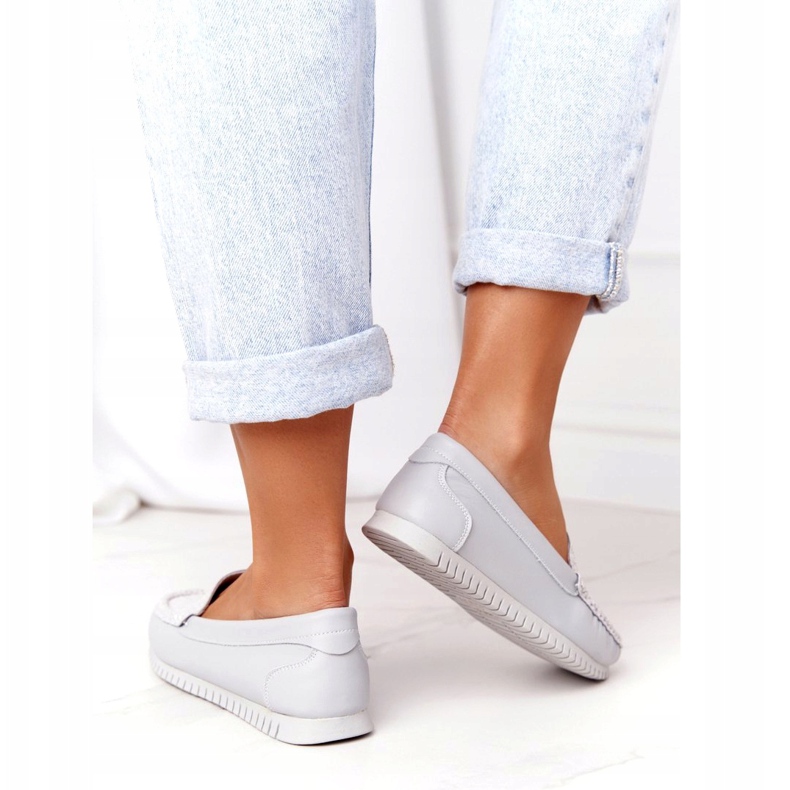 Damen Leder Loafer S.Barski 97630 Grau 2