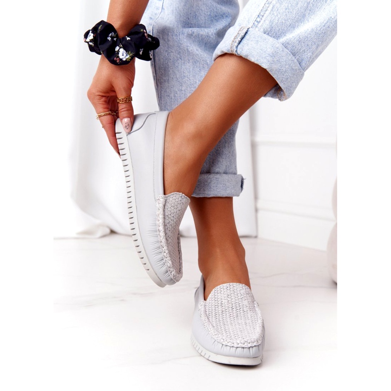 Damen Leder Loafer S.Barski 97630 Grau 5