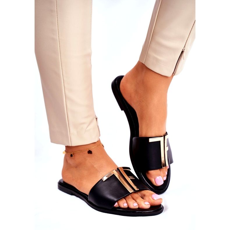 Elegante Damen Hausschuhe Schwarz Nicole Dilmah 1