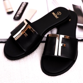 Elegante Damen Hausschuhe Schwarz Nicole Dilmah 4