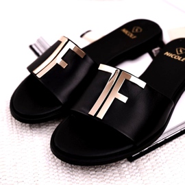 Elegante Damen Hausschuhe Schwarz Nicole Dilmah 5