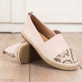 Bestelle Espadrilles mit Schlangenprint-Einsatz beige 1