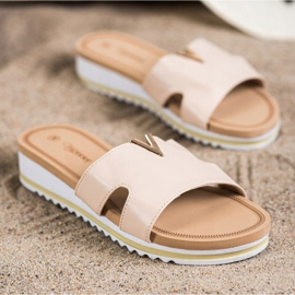 Groto Gogo Klassische bequeme Hausschuhe beige 1