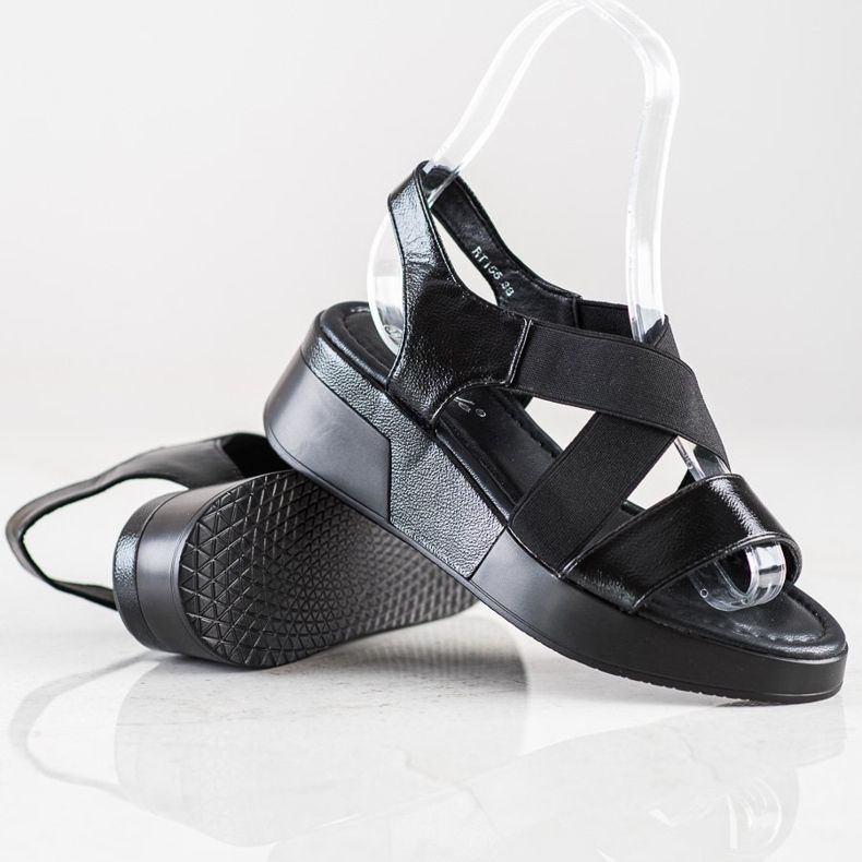Weide Bequeme Sandalen zum Hineinschlüpfen schwarz 1