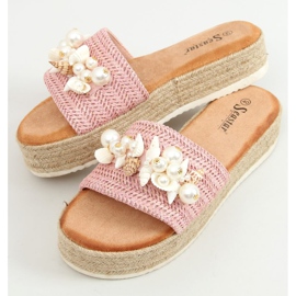 Hausschuhe Espadrilles mit rosa Muscheln CK117P Pink 1