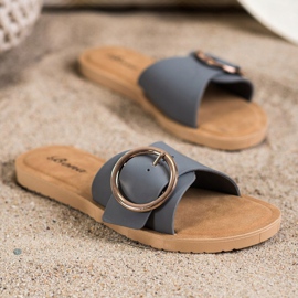 Bona Hausschuhe mit dekorativer Schnalle grau 1