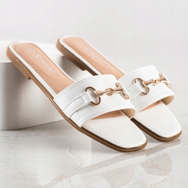 Seastar Hausschuhe mit goldener Verzierung weiß 1