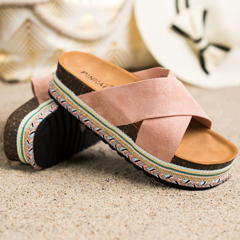 SHELOVET Puder Wildleder Hausschuhe rosa 1