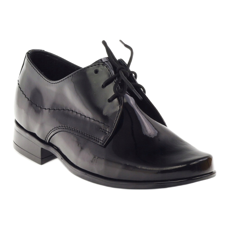 Schwarze lackierte Jungen, Kommunion Boys Gregors 429 Ledereinsatz 4