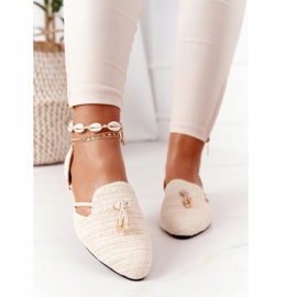 Ballerina Spitz mit geflochtener Schnur Lu Boo Beige 1