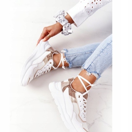 Sportschuhe für Damen Sneakers Weiß und Gold Melanie golden 2