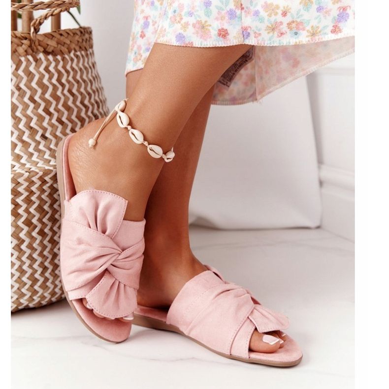 PE1 Wildlederhausschuhe mit gebundenem Rosa Emilia 2