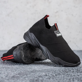 SHELOVET Modische schwarze Slip-On-Sneakers 1