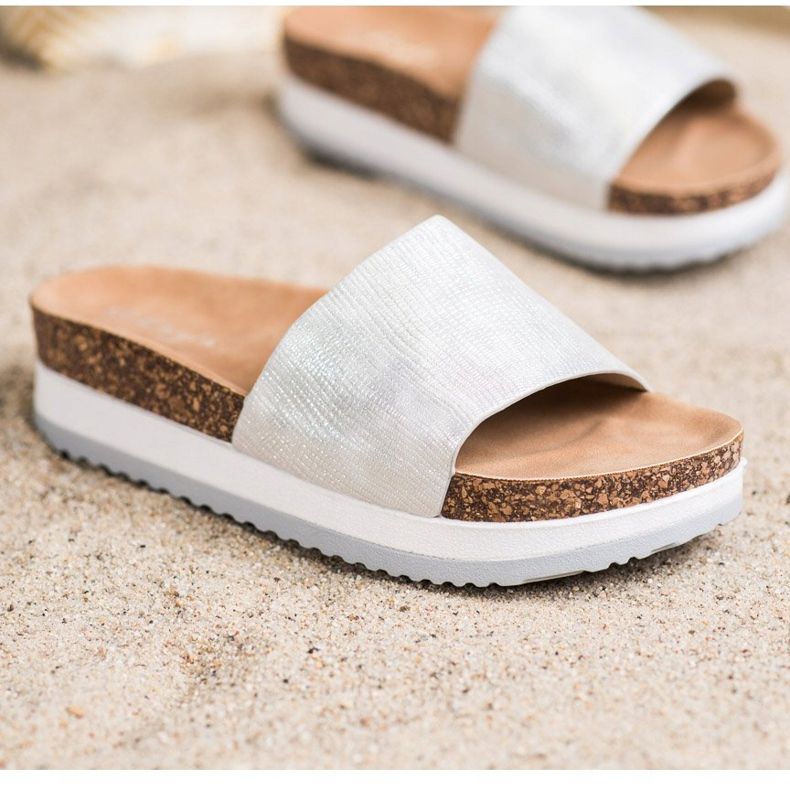 Kayla Hausschuhe auf der Plattform silber- 1