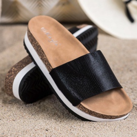 Kayla Hausschuhe auf der Plattform schwarz 1