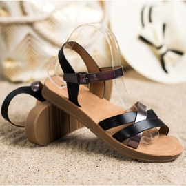 Cm Paris Bequeme Sandalen aus Öko-Leder schwarz 1