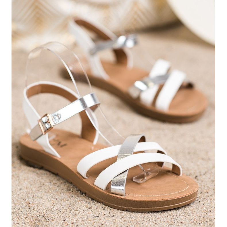 Cm Paris Bequeme Sandalen aus Öko-Leder weiß 1