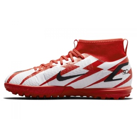 Nike Superfly 8 Academy CR7 Tf Jr DB2679-600 Fußballschuhe grau / silber, weiß, rot weiß 1