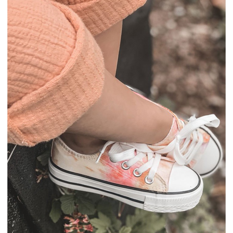 Klassische Kinder-Sneaker mit Batik-Effekt Simba 807-3A rosa gelb 4