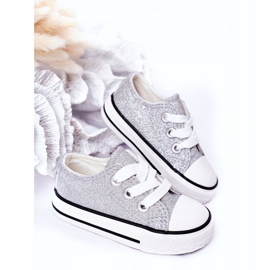 Kinderglitzer Silber-Turnschuhe 888-1b 2