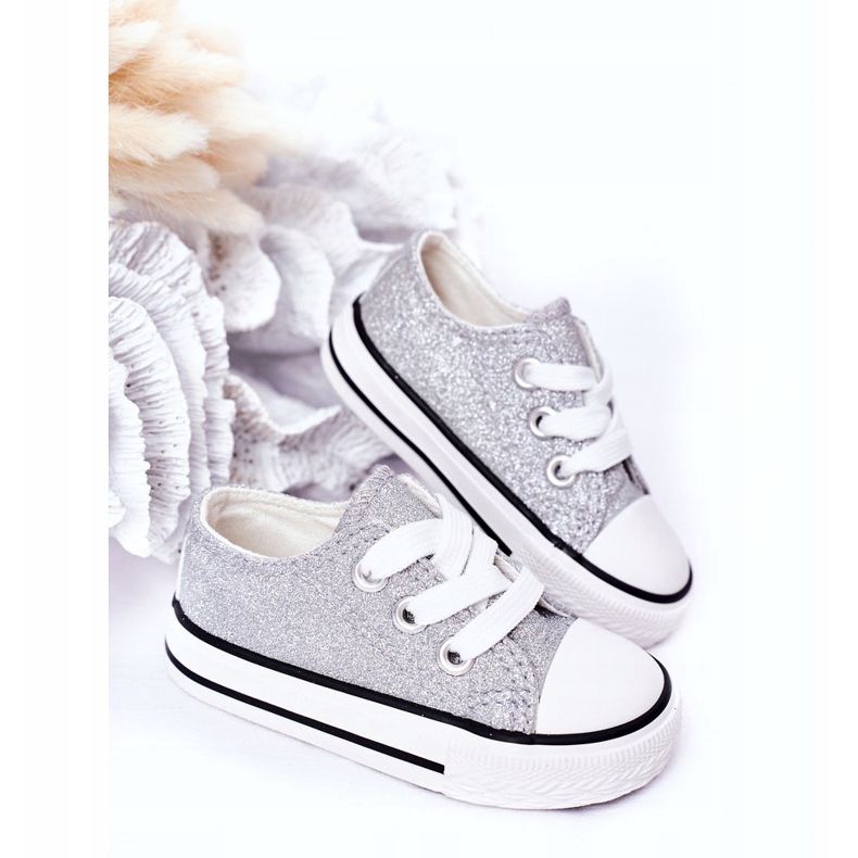 Kinderglitzer Silber-Turnschuhe 888-1b 2