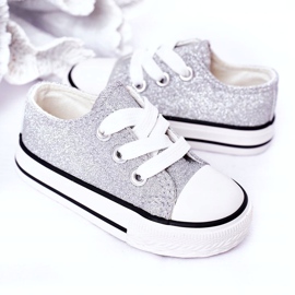 Kinderglitzer Silber-Turnschuhe 888-1b 4