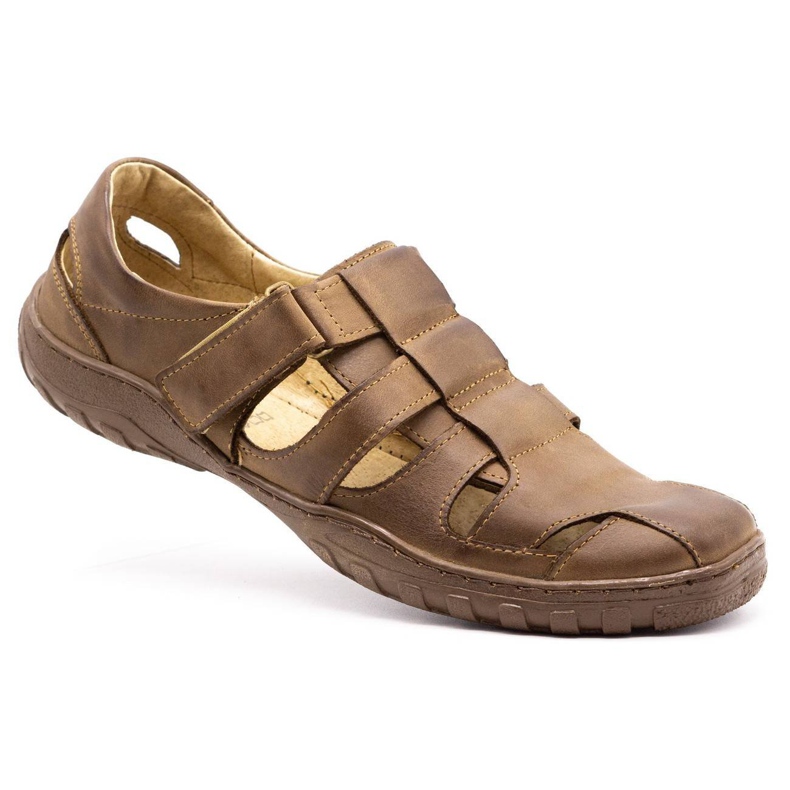 Polbut Herren durchbrochene Schuhe 237 für den Sommer braun 3