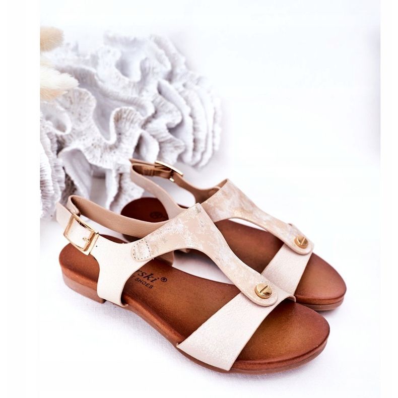 S.Barski Kindersandalen S. Bararski Comfort Złote golden 1