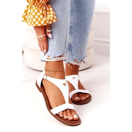 Damen Ledersandalen Nicole 2648 Weiß Metallic 1