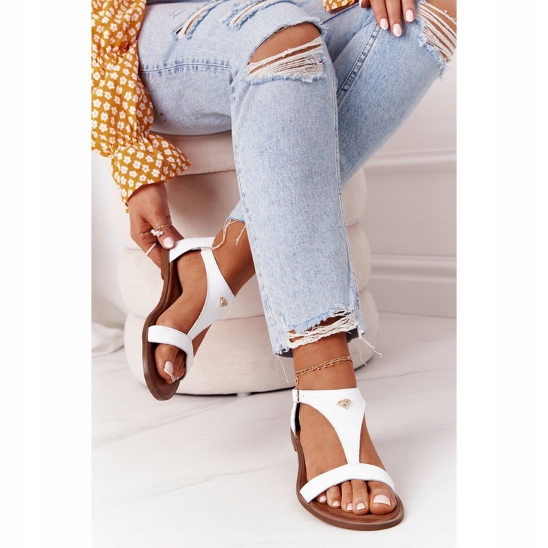 Damen Ledersandalen Nicole 2648 Weiß Metallic 2