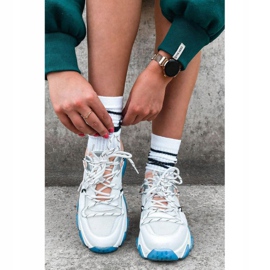 Sportschuhe mit großen Sohlen GOE HH2N4034 Weiß-Rosa 1