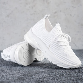 SHELOVET Weiße Turnschuhe auf der Plattform 1