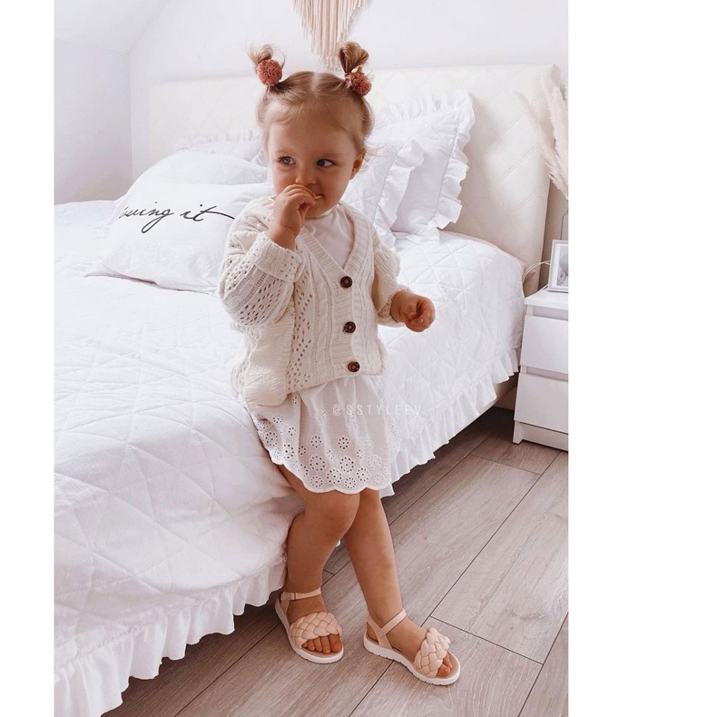 FR1 Sandalen für Kinder mit geflochtener rosa Adella 2