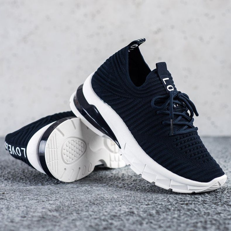 SHELOVET Marineblaue Turnschuhe auf der Plattform navy blau 1