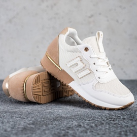 SHELOVET Klassische Turnschuhe beige weiß 1