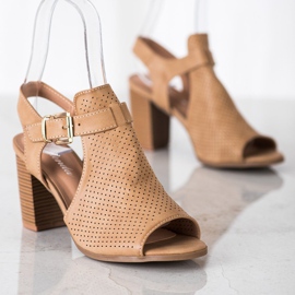 Renda Gebaute Sandalen mit Öko-Leder beige braun 1