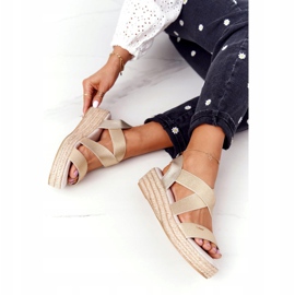 Keilsandalen mit geripptem Big Star HH274414 Golden 5