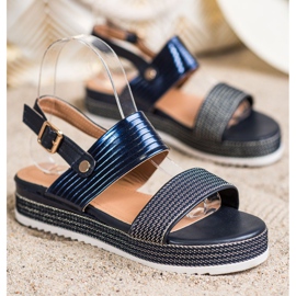SHELOVET Sandalen auf der Plattform marineblau blau 1