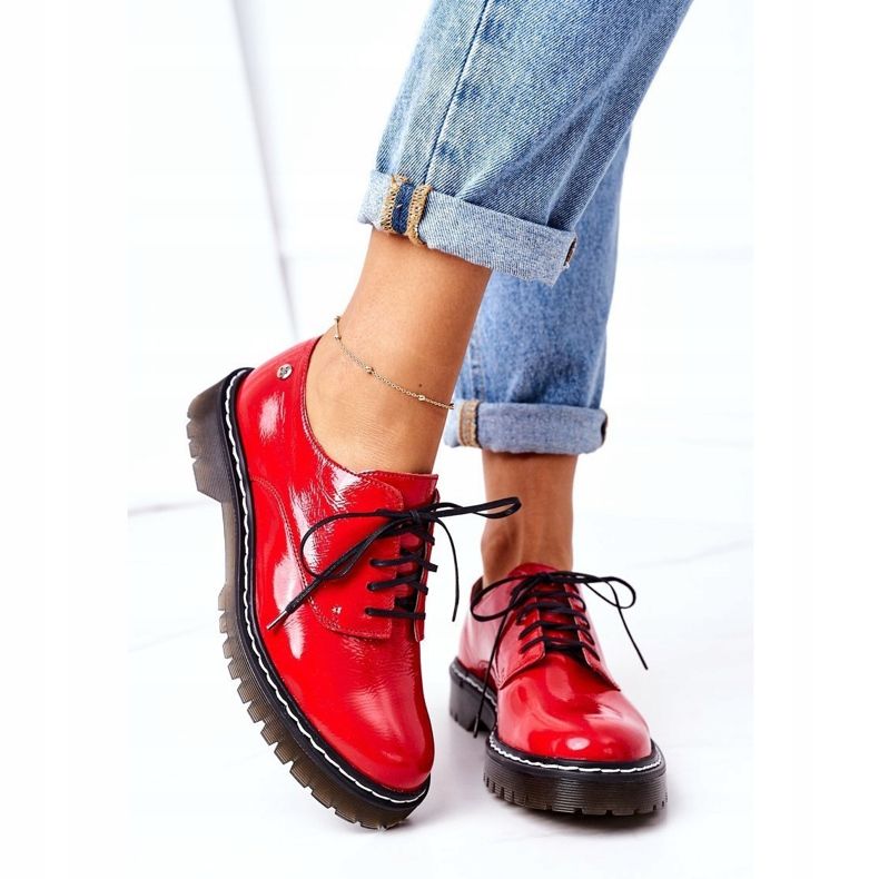 Damen Oxfords Maciejka 04087-08 Lederschuhe Rot 1
