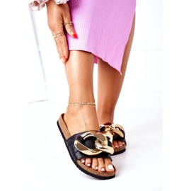 S.Barski Hausschuhe auf Kork mit Kette S. Barski SB002 Schwarz 2